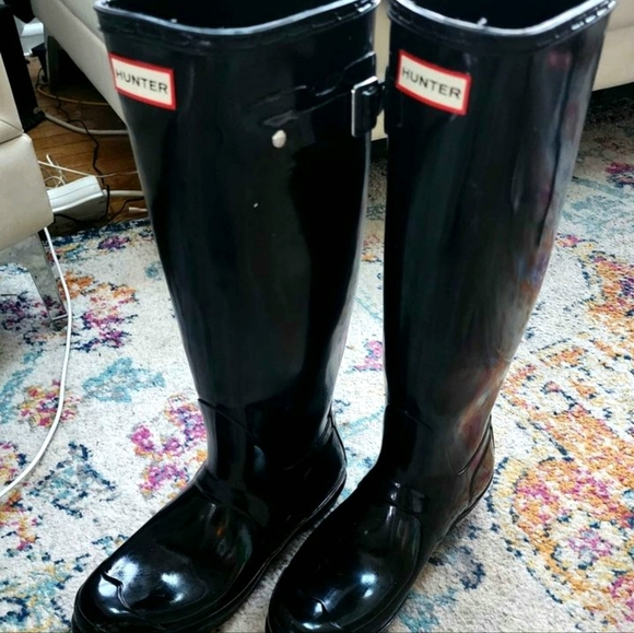 NEW Hunter Tall Black Shine Boots size 8 - Picture 6 of 12